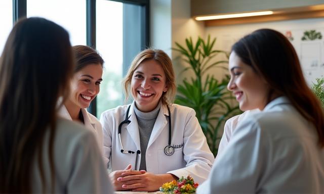Equipo profesional de nutricionistas en consulta